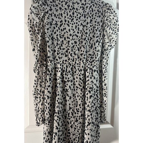 Zara Animal Print Ruched Mini Wrap Dress - Picture 8 of 8